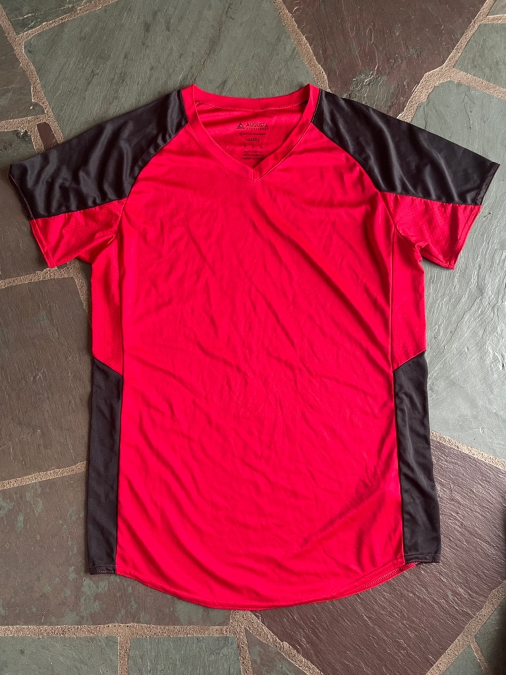 NWOT Augusta Sportswear Red and Black Short Sleeve Athletic Tee